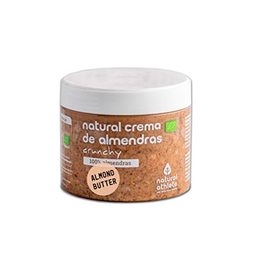 Crema de Almendras Crunchy BIO Natural Athlete 100% Almendras, Orgánica, Sin Azúcar, Sin Gluten - 300g