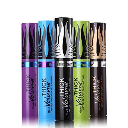 Crema de pestañas Pestaña de curling 3D Mascara de maquillaje Rimel grueso Rimel no floreciendo Eyelash cream （Azul Morado Marrón Negro）