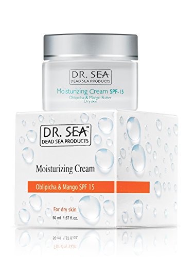 Crema facial hidratante Dr Sea con espino cerval de mar y manteca de mango, tratamiento facial que hidrata y reduce la irritación de la piel y ayuda a la regeneración de la piel, SPF15, 50 ml