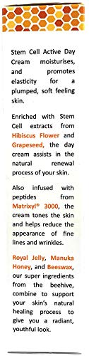 Crema para el cabello Active Day Cream 50 ml - Crema hidratante facial anti-edad natural y orgánica y relleno antiarrugas con filtro UVA, miel Manuka, jalea real y Matrixyl 3000
