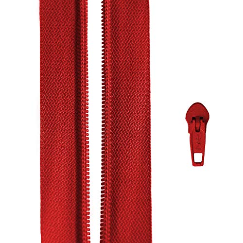 Cremallera Continua por metros con Cursores a juego color Rojo Happers