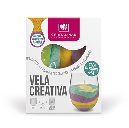 CRISTALINAS Kit Completo Vela Creativa, Cera, Multicolor, 8.81x8.81x11.3 cm