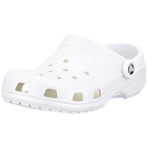 Crocs Classic U, Zuecos con Correa Trasera Unisex Adulto, White, 38/39 EU