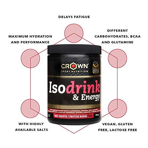 Crown Sport Nutrition Bebida Isotónica - Isotónico en polvo con carbohidratos, sales y aminoácidos. Certificación antidoping Informed Sport