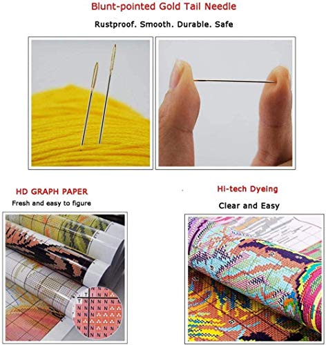 Cruz para adultos Kits de punto Cartilla Sakura Street Walker lienzo preimpreso 14CT，Bordado de kit de punto de cruz de arte DIY de principiantes Regalo para la decoración del hogar，40x50cm