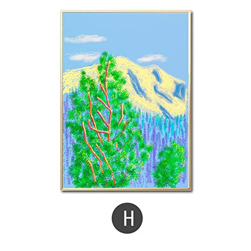 Cuadro de lienzo clásico David Hockney Parque Nacional de Yosemite Bosque Paisaje de montaña Impresión de árbol Arte de pared moderno Póster Sala de estar Decoración del hogar Obra de arte