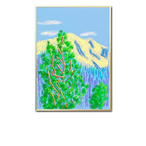 Cuadro de lienzo clásico David Hockney Parque Nacional de Yosemite Bosque Paisaje de montaña Impresión de árbol Arte de pared moderno Póster Sala de estar Decoración del hogar Obra de arte