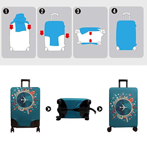 Cubierta de Equipaje Funda de Maleta 18-32 Pulgadas de Fibra de carbón de bambú Cubierta de Equipaje Poliéster Equipaje de Viaje Cubierta de la Caja Protectora (Color 2, XL)