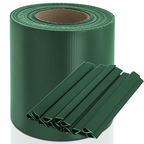 Cubierta de PVC para vallas para ofrecer más privacidad, incluye 20 clips de montaje, para vallas con refuerzo simple o doble, 19 cm x 35 m, color liso o con estampado