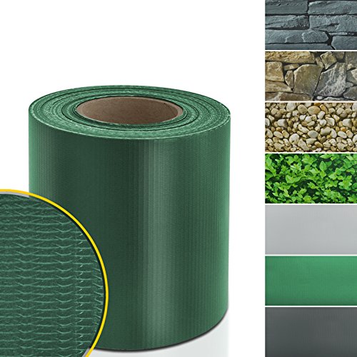 Cubierta de PVC para vallas para ofrecer más privacidad, incluye 20 clips de montaje, para vallas con refuerzo simple o doble, 19 cm x 35 m, color liso o con estampado