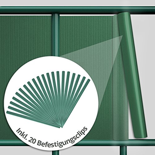 Cubierta de PVC para vallas para ofrecer más privacidad, incluye 20 clips de montaje, para vallas con refuerzo simple o doble, 19 cm x 35 m, color liso o con estampado
