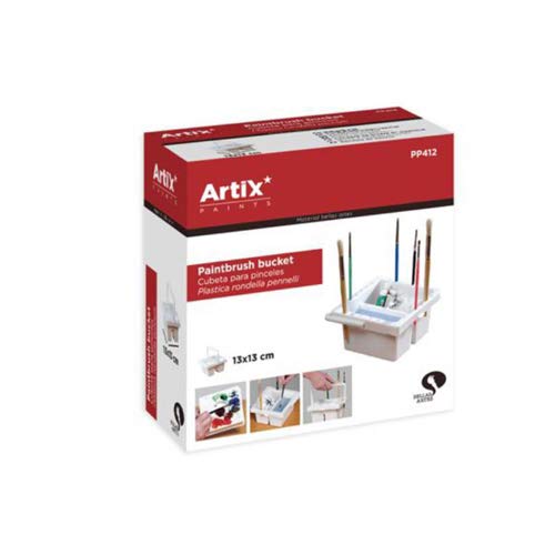 Cubo limpia pincel multiuso, apto para pinturas acrílicas, oleo, acuarelas. Recipiente de limpeza pinceles (CUADRADO)