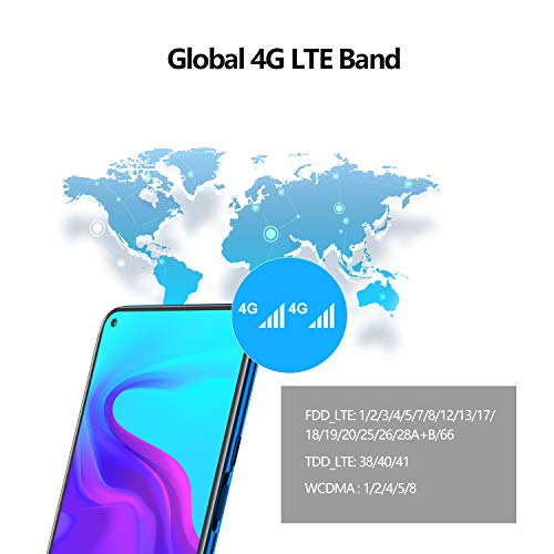 CUBOT X30 Smartphone Android 10.0 4G Teléfono Movil Libre 6.4" Pulgadas FHD+ 256GB ROM 8GB RAM 4200 mAh Cinco cámaras Dual Sim Face ID, Aurora