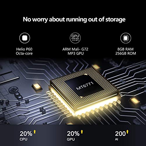 CUBOT X30 Smartphone Android 10.0 4G Teléfono Movil Libre 6.4" Pulgadas FHD+ 256GB ROM 8GB RAM 4200 mAh Cinco cámaras Dual Sim Face ID, Aurora