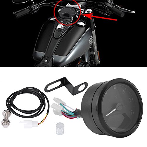 Cuentakilómetros para motocicleta, scooter, cuatrimoto, Velocímetro digital universal con pantalla LCD digital, con indicador de marcha, 12000 rpm