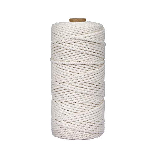 Cuerda de Macramé 3 mm x 100 m Cuerda Cordel de Algodón para Envolver Regalo Navidad Colgar Fotos Manualidades Costura DIY Artesanía