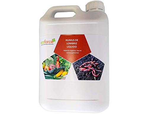CULTIVERS Humus Líquido de Lombriz Ecológico de 5 l. Materia Orgánica Rica en Microorganismos. Regenerador de la Vida del Suelo. Aumenta la Calidad y producción de Las cosechas.