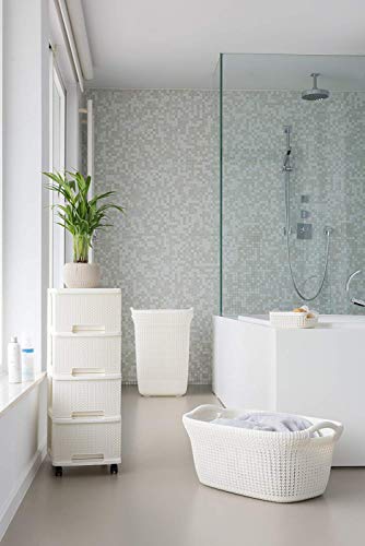 Curver Cesta Knit 40L, Blanco Oasis, 57.5x36.5x25 cm, 228393