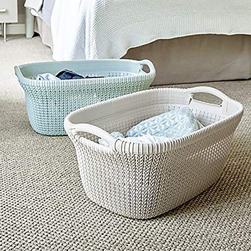 Curver Cesta Knit 40L, Blanco Oasis, 57.5x36.5x25 cm, 228393