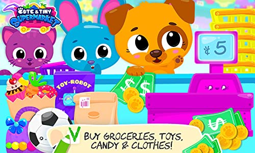 Cute & Tiny Supermarket - Baby Pets Go Shopping for Groceries & Toys