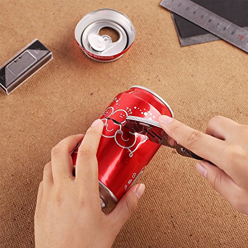 Cúter, Tacklife UKS02 Cuchillos con 5 Hojas, Mango de Acero Inoxidable con Agarre Antideslizante Suave y Bloqueo de Liberación Rápida