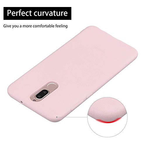 cuzz Funda para Huawei Mate 10 Lite+{Protector de Pantalla de Vidrio Templado} Carcasa Silicona Suave Gel Rasguño y Resistente Teléfono Móvil Cover-Rosa Claro