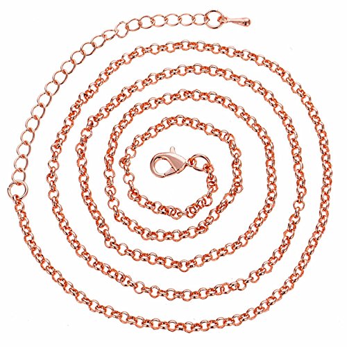 Daesar Chapado en Oro Mujer Collar Difusor de Aceite Esencial de Perfume Collar Redondo Bola Blanco CZ Collar de Mujer Embarazada Collar Colgante Mujer Collar Oro Rosa Mujer Bola Blanca