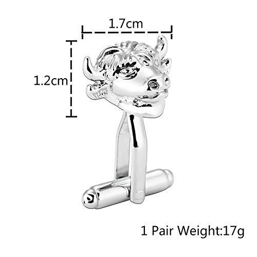 Daesar Joyería Gemelos de Hombre Gemelos Acero Inoxidable Gemelos Camisa Gemelos Cabeza de Toro Gemelos para Hombre Gemelos Plata