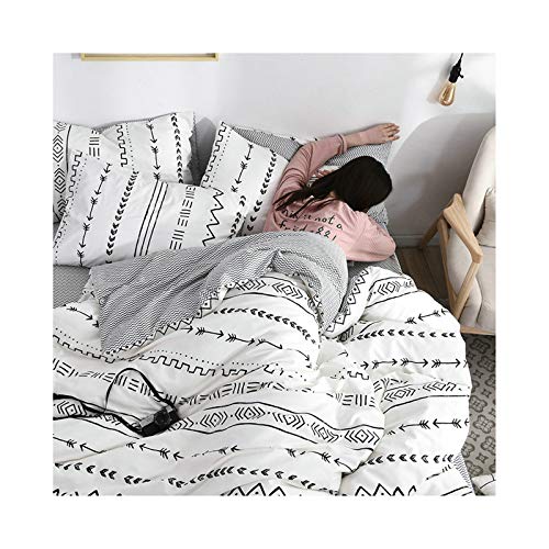 Daesar Juego de Ropa de Cama 3 Piezas,Juego Cama Nordico Chica Patrón de Flechas Negro Blanco Gris Cama 120 Edredón 160x210cm Sábana 180x230cm Almohada 48x74cm x 1