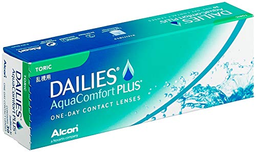 Dailies Plus Toric Lentes de Contacto Tóricas Diarias, R 8.8, D 14.4, 4 Dioptrías, Cilindro 0.75, Eje 180-30 Lentillas