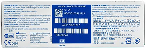 Dailies Plus Toric Lentes de Contacto Tóricas Diarias, R 8.8, D 14.4, 4 Dioptrías, Cilindro 0.75, Eje 180-30 Lentillas