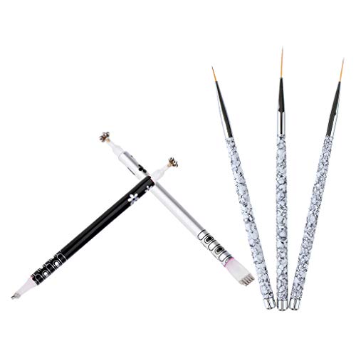 dailymall 5Pcs Maquillaje Nail Art Liner Pinceles Set De Lápices Magnéticos DIY Cat Eyes UV Gel Painting Drawing Sticks Kit