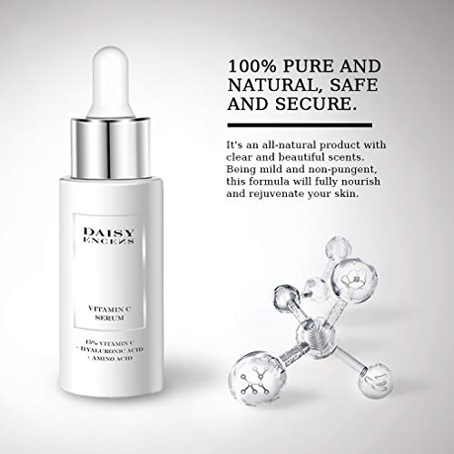 Daisy Encens Suero Facial con Vitamina C y Ácido Hialurónico, Sérum Facial Anti-arrugas, Anti Manchas, Antienvejecimiento 40ml