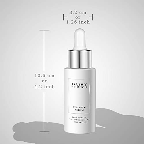 Daisy Encens Suero Facial con Vitamina C y Ácido Hialurónico, Sérum Facial Anti-arrugas, Anti Manchas, Antienvejecimiento 40ml