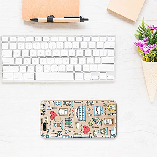 dakanna Funda para [Xiaomi Mi A1 - Mi 5X] Dibujo: Simbolos Medicina Enfermera Ambulancia Corazón Hospital, Carcasa de Gel Silicona Flexible [Fondo Transparente]