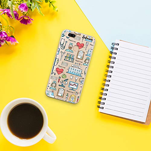 dakanna Funda para [Xiaomi Mi A1 - Mi 5X] Dibujo: Simbolos Medicina Enfermera Ambulancia Corazón Hospital, Carcasa de Gel Silicona Flexible [Fondo Transparente]