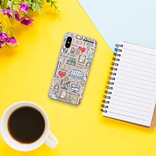 dakanna Funda para [Xiaomi Mi A2 Lite - Redmi 6 Pro] Dibujo: Simbolos Medicina Enfermera Ambulancia Corazón Hospital, Carcasa de Gel Silicona Flexible [Fondo Transparente]
