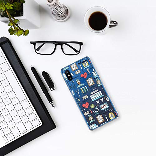 dakanna Funda para [Xiaomi Mi Mix 3] Dibujo: Simbolos Medicina Enfermera Ambulancia Corazón Hospital, Carcasa de Gel Silicona Flexible [Fondo Transparente]