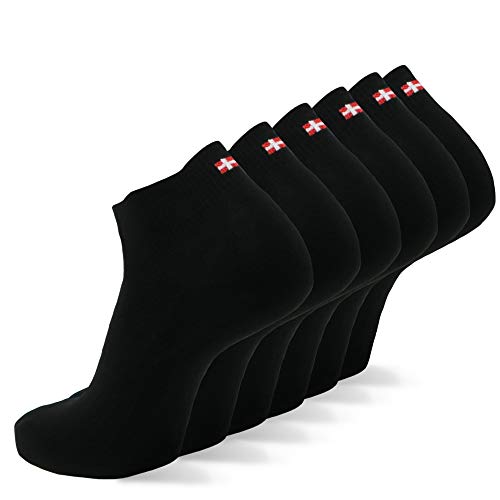 DANISH ENDURANCE Calcetines Cortos de Bambú para Hombre y Mujer Pack de 6 (Negro, EU 43-47)