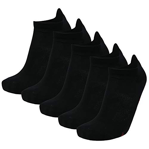 DANISH ENDURANCE Calcetines de Deporte Low Cut Pack de 5 (Negro, EU 43-47)