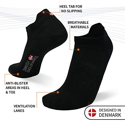 DANISH ENDURANCE Calcetines de Deporte Low Cut Pack de 5 (Negro, EU 43-47)