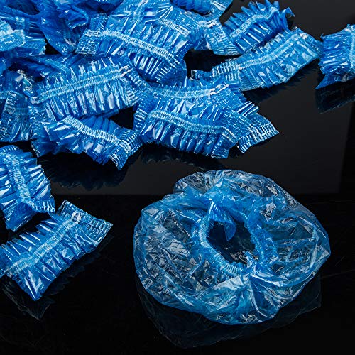 DanziX - Juego de 200 protectores de oídos desechables para teñir el cabello, ducha, bañarse, color azul