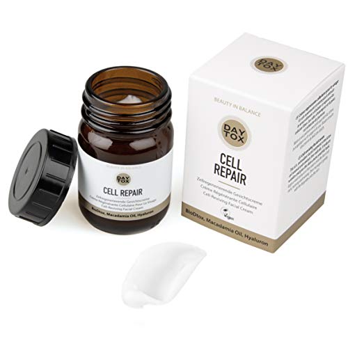 DAYTOX Cell Repair - Crema Facial Antiarrugas con Aceite de Ácido Hialurónico y Macadamia - Vegano - Sin Colorantes, sin Silicona y sin Parabenos - 1 x 50 ml