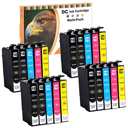 D&C 20er Set Cartuchos de Tinta Cartuchos de impresora (No Original) para Epson Expression Home XP de 102,202,205,212,215,225,30,302,305,312,313,315,322,325,33,402,405,405 WH,412,413,415,422,425