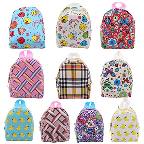 DDG EDMMS Mochila Colorida 18 Piezas Muca Accesorios Mochilas Lindas Mochila 18 Pulgadas American Girl Dolls Mochila (Luna Blanca)
