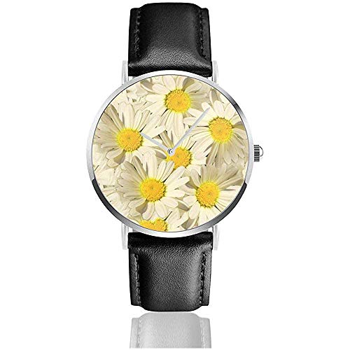 De Flores de manzanilla Cubren Toda la Superficie Casual Reloj de Pulsera de Negocios Moda clásica