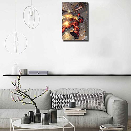 Deadpool Avengers película cómics otoño al aire libre arte de pared para decoración de oficina en casa, estirada y lista para colgar, lona, Enmarcado, 18x24in.Medium