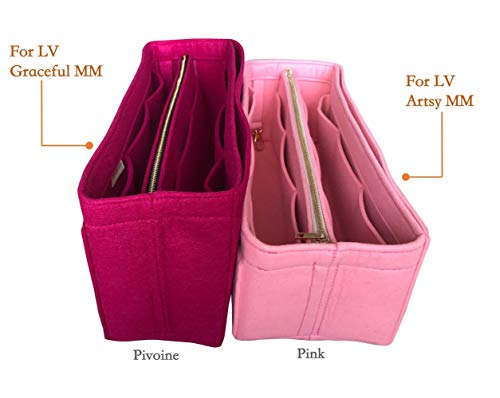 Deauville Canvas S Organizador, bolsa de fieltro para bolso de mano (estilo B), Pivoine (Rosa) - JKS-B-8-Pivoine