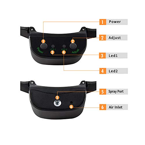 Decdeal Collar de Entrenamiento de Perros Cuello de Adiestramiento con Rociador para Mascotas con Control Remoto Impermeable para Dejar de Ladrar para Perros Pequeños y Medianos