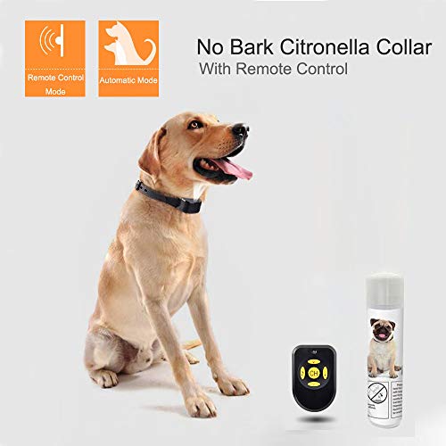 Decdeal Collar de Entrenamiento de Perros Cuello de Adiestramiento con Rociador para Mascotas con Control Remoto Impermeable para Dejar de Ladrar para Perros Pequeños y Medianos